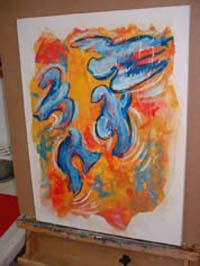 la feuille collée